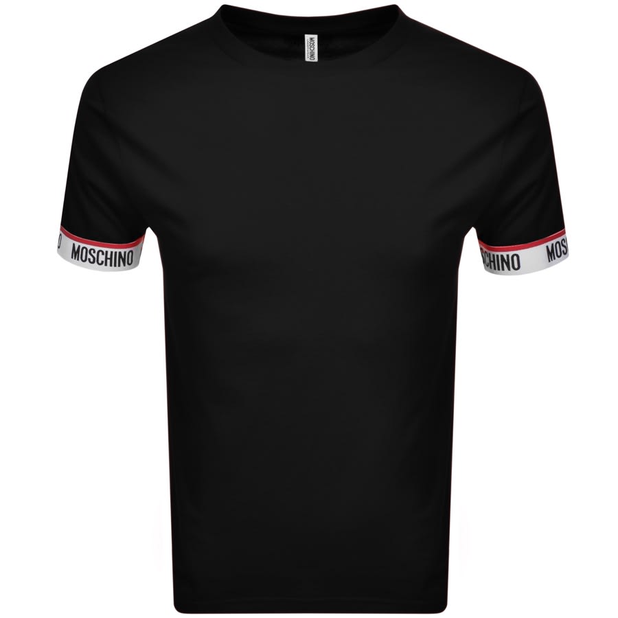 Alternative Image for ProductMoschino Logo Taped Cuff T Shirt Black1